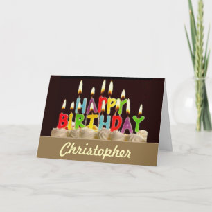 GLÜCKLICH GEBURTSTAG! PERSONALISIERT Christopher C Karte