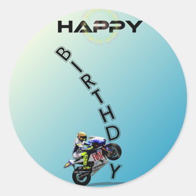 GLÜCKLICH GEBURTSTAG. RUNDER AUFKLEBER (Vorderseite)