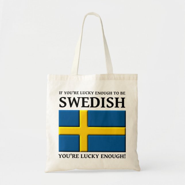 Glücklich genug schwedische Taschen-Tasche sein Tragetasche (Vorne)