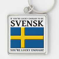 Glücklich genug Svensk Schwede-Schlüsselanhänger