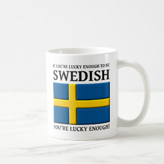Glücklich genug, um schwedische Tasse zu sein