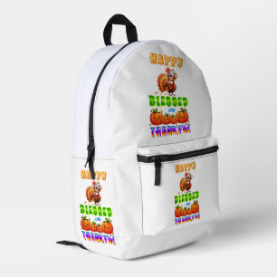 Glücklich Gesegnet Und Dankbar Bedruckter Rucksack