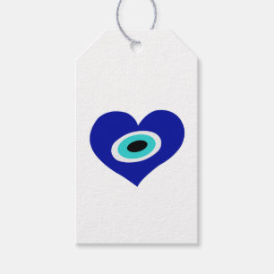 Glücklich griechisches Böses Auge, blaues Herz Geschenkanhänger