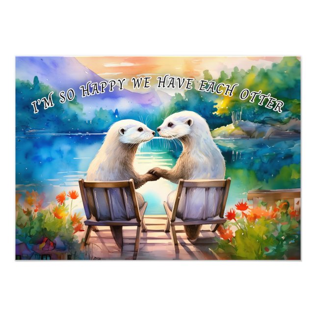 Glücklich haben wir jeden Otter Fotodruck (Vorne)