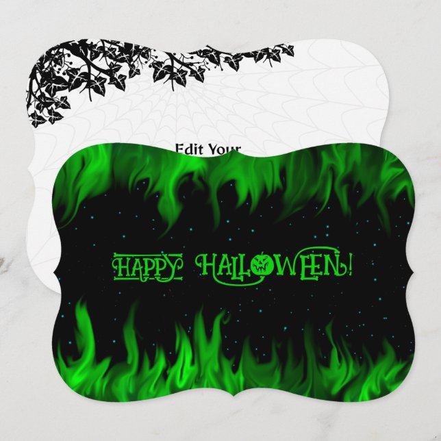GLÜCKLICH HALLOWEEN! EINLADUNG (Vorne/Hinten)