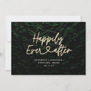 Glücklich immer nach dem modernen Blatt Hochzeit E Einladung