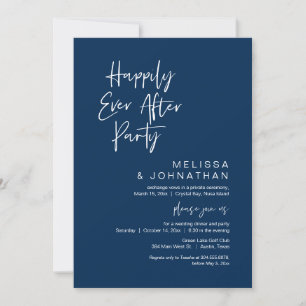 Glücklich immer nach, Hochzeit Elopement Party Inv Einladung