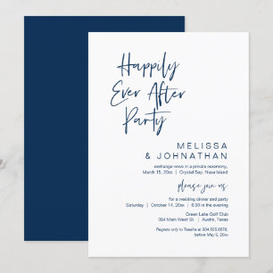 Glücklich immer nach, Hochzeit Elopement Party Inv Einladung