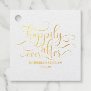 glücklich immer nach Hochzeit Geschenkanhänger