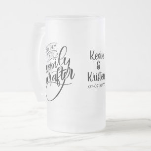 glücklich immer nach Hochzeit Mattglas Bierglas