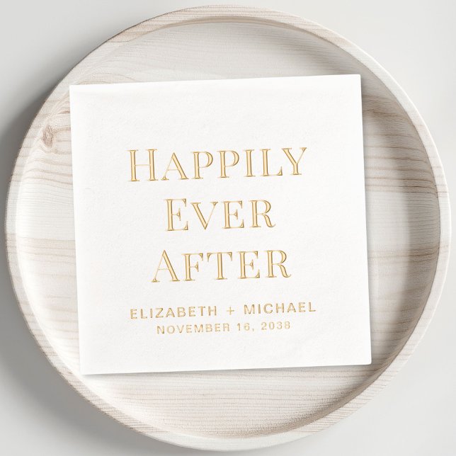 glücklich immer nach Hochzeit Servietten Mit Folie (Elevate your wedding reception decor with these elegant "Happily Ever After" foil napkins)