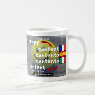 glücklich-inhaltsfreudig kaffeetasse