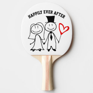 GLÜCKLICH JE NACH DEM WEDDING PING PONG PADDLE TISCHTENNIS SCHLÄGER