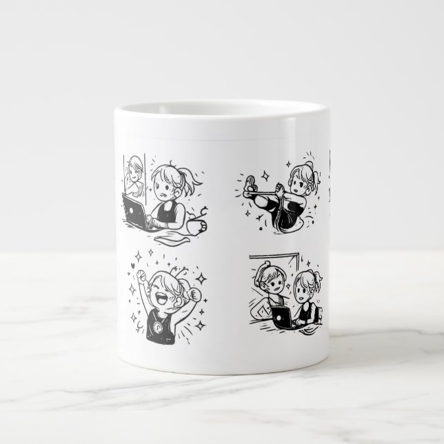 glücklich Jumbo-Tasse (Vorderseite)