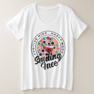 GLÜCKLICH LÄCHELN MOOD. GROßE GRÖßE T-Shirt