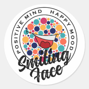 GLÜCKLICH LÄCHELN MOOD. RUNDER AUFKLEBER