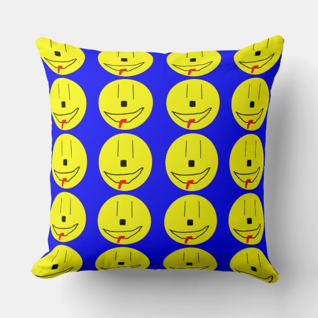 Glücklich lächelnde Gesichter Emoji, Kinderkunst,  Kissen (Vorderseite)