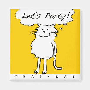 Glücklich lächelnde Katze als Spaß Cartoon Illustr Magnet