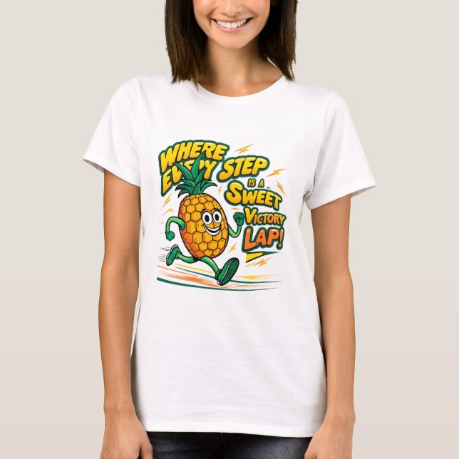 Glücklich laufende Ananas T-Shirt (Vorderseite)