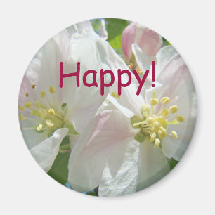 Glücklich! Magneten Frühlings-Apple-Blüten-Blum Magnet