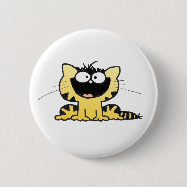 Glücklich-Miezekatze Button (Vorderseite)