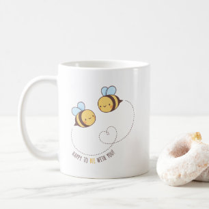 Glücklich, mit dir zusammen zu sein, Bienen-Paar Kaffeetasse