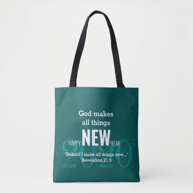 GLÜCKLICH NEUES JAHR 2020 AQUAMARINE benutzerdefin Tasche (Vorderseite)