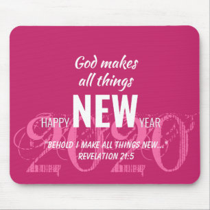 GLÜCKLICH NEUES JAHR 2020 PINK MOUSEPAD