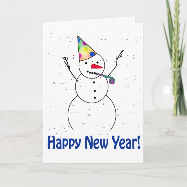 GLÜCKLICH NEUES JAHR! FEIERTAGSKARTE (Vorderseite)