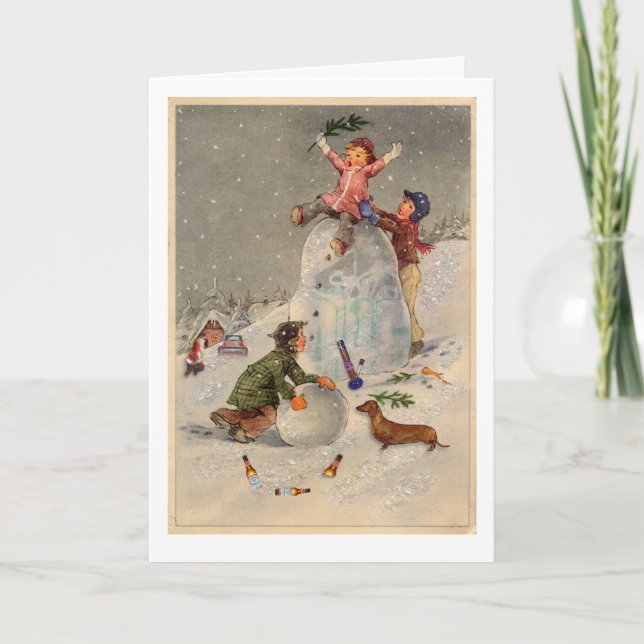 Glücklich! Neues Jahr… Feiertagskarte (Vorderseite)