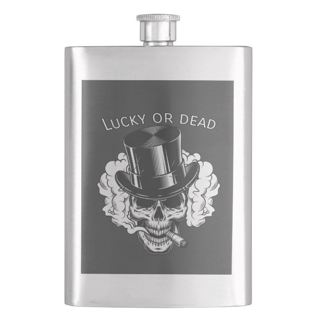 Glücklich oder tot flachmann (Vorderseite)