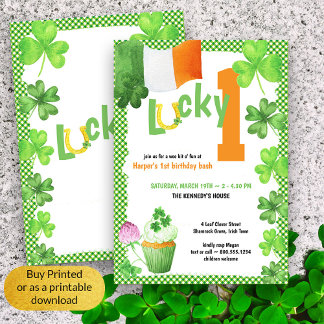 Glücklich One Irish Themed erste Geburtstagsparty Einladung