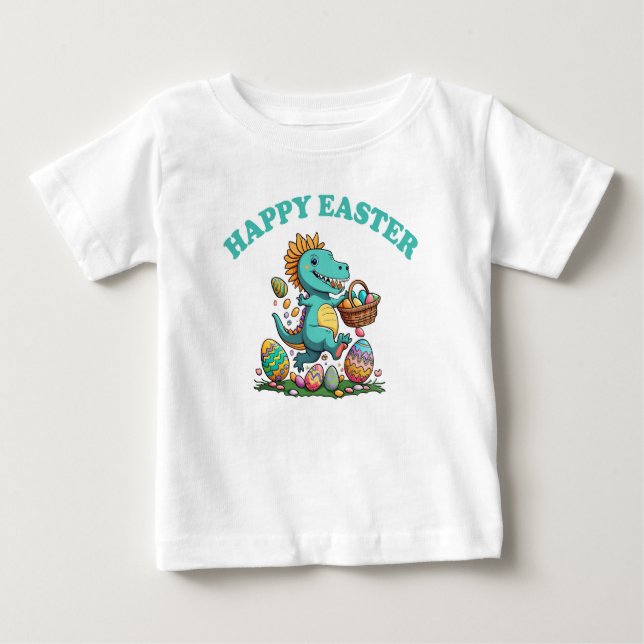 GLÜCKLICH OSTERN MIT BABY DINOSAUR T-SHIRT (Vorderseite)