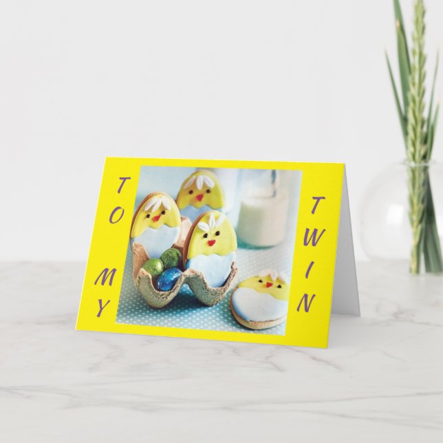 GLÜCKLICH "OSTERN" UND "SPRING" AUF ****MEIN TWIN* KARTE (Vorderseite)