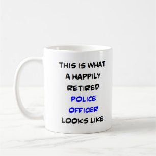 glücklich pensionierte Polizeibeamte Kaffee-Tasse Kaffeetasse