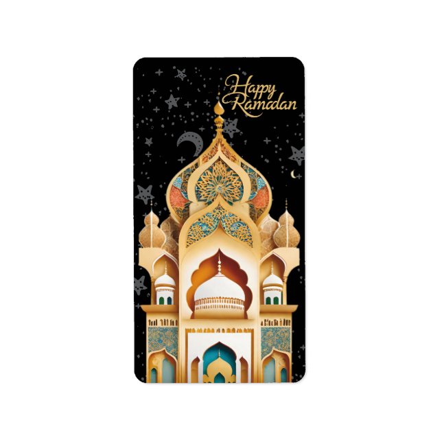 glücklich Ramadan Adressaufkleber (Vorne)