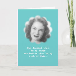 Glücklich sein, Spaß Vintages Foto Karte