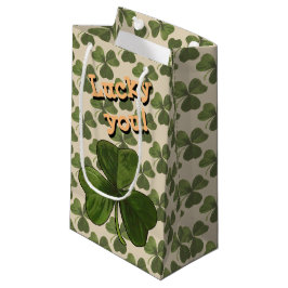 Glücklich Sie Grün-Kleeblatt-Gewohnheits-Text Kleine Geschenktüte