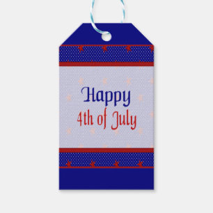 Glücklich spielt Juli 4., Rot auf Blauem und Geschenkanhänger
