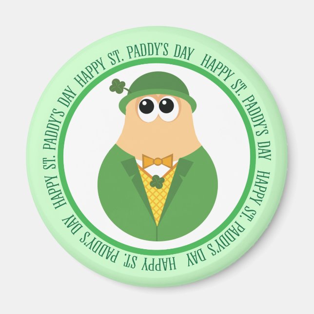GLÜCKLICH ST. PADDY'S DAY LEPRECHAUN GIFT MAGNET (Vorne)