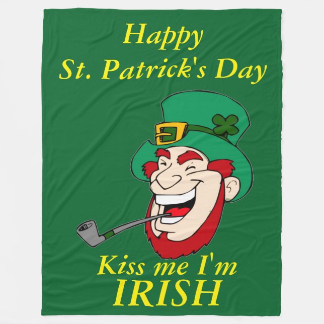GLÜCKLICH ST. PATRICK'S DAY FLEECEDECKE (Vorderseite)