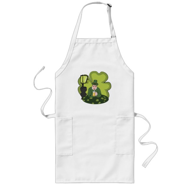 "GLÜCKLICH ST. PATRICK'S DAY" LEPRECHAUN LANGE SCHÜRZE (Vorne)