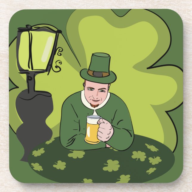 "GLÜCKLICH ST. PATRICK'S DAY" LEPRECHAUN UNTERSETZER (Vorderseite)