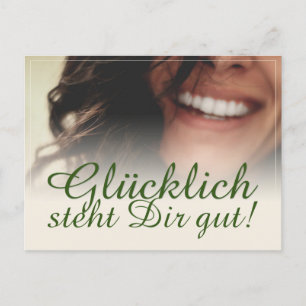 Glücklich steht Dir gut! Feiertagspostkarte
