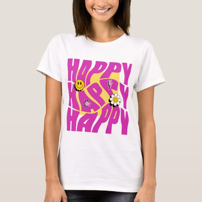 Glücklich T-Shirt (Vorderseite)