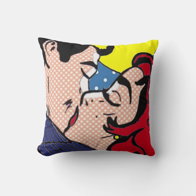 Glücklich überhaupt nach Pop-Kunstthrow-Kissen Kissen (Vorderseite)
