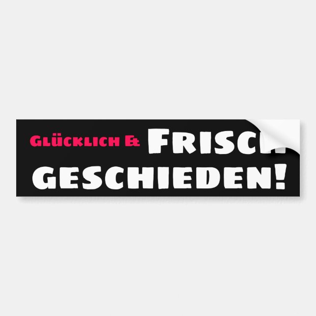 Glücklich und frisch geschieden autoaufkleber (Vorne)