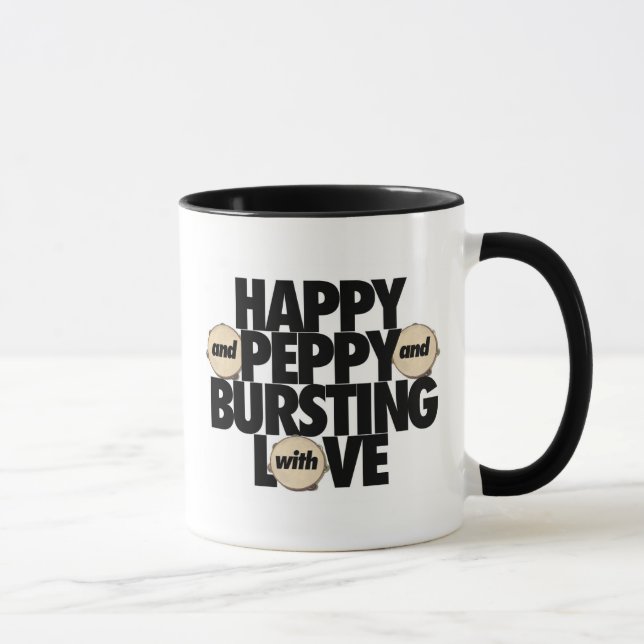 Glücklich und Peppy und mit Liebe berstend Tasse (Rechts)