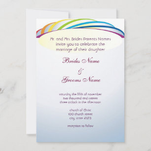 Glücklich unter der Rainbow-Hochzeit Einladung