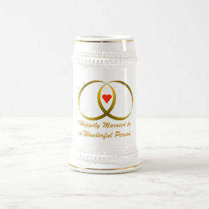 glücklich Verheiratet Bierglas